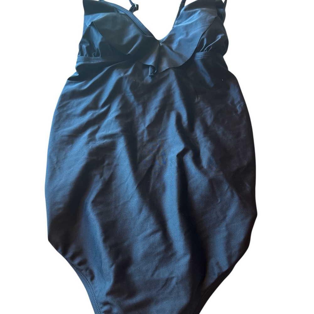 Isabel Maternity Black One-Piece Swimsuit Size XXL Crisscross Back Straps